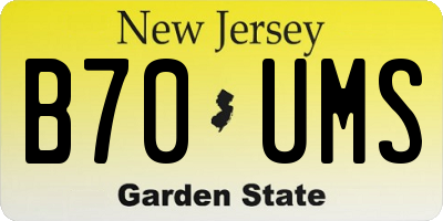 NJ license plate B70UMS