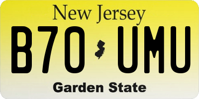 NJ license plate B70UMU