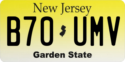 NJ license plate B70UMV