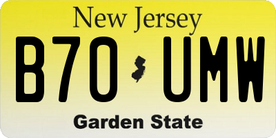 NJ license plate B70UMW