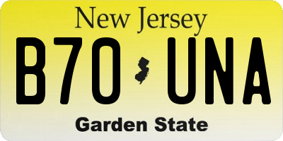 NJ license plate B70UNA