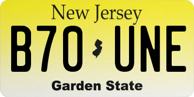 NJ license plate B70UNE