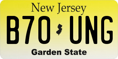 NJ license plate B70UNG