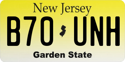NJ license plate B70UNH