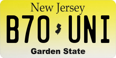 NJ license plate B70UNI