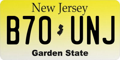 NJ license plate B70UNJ