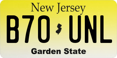 NJ license plate B70UNL