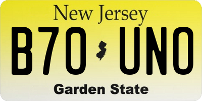 NJ license plate B70UNO