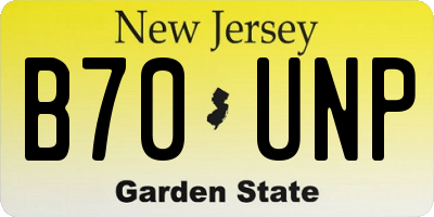 NJ license plate B70UNP