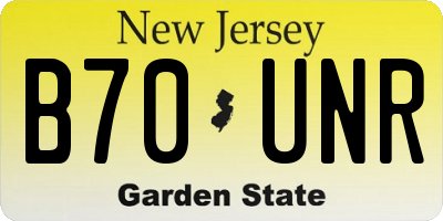 NJ license plate B70UNR