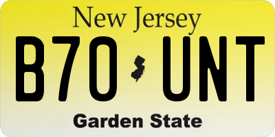 NJ license plate B70UNT