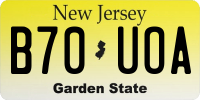 NJ license plate B70UOA