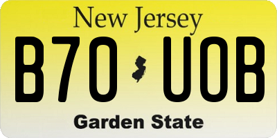 NJ license plate B70UOB