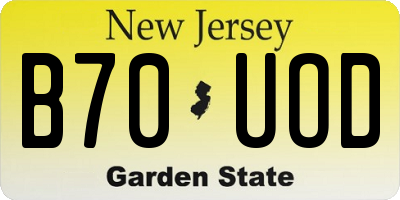 NJ license plate B70UOD