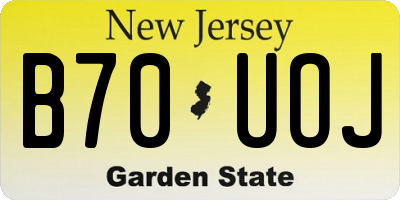 NJ license plate B70UOJ