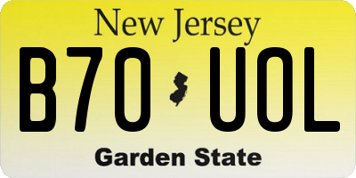 NJ license plate B70UOL
