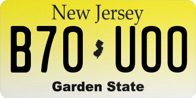 NJ license plate B70UOO