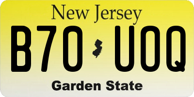 NJ license plate B70UOQ