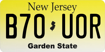 NJ license plate B70UOR