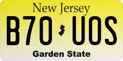 NJ license plate B70UOS