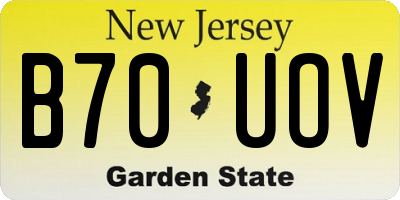 NJ license plate B70UOV