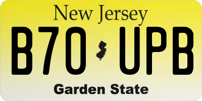 NJ license plate B70UPB