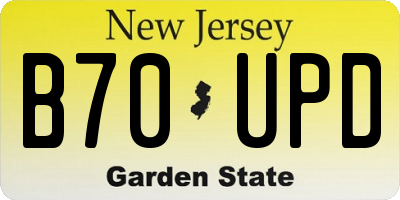 NJ license plate B70UPD