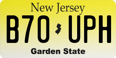 NJ license plate B70UPH