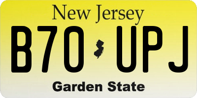 NJ license plate B70UPJ