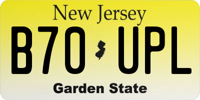 NJ license plate B70UPL