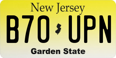 NJ license plate B70UPN