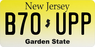 NJ license plate B70UPP