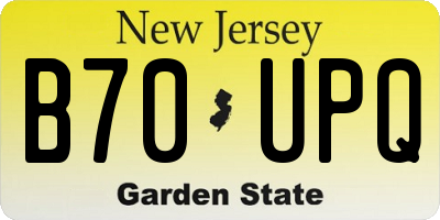 NJ license plate B70UPQ
