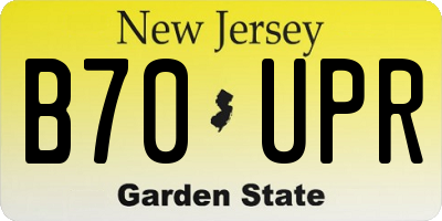 NJ license plate B70UPR