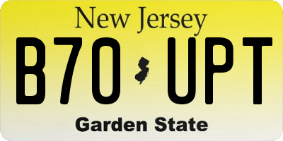 NJ license plate B70UPT