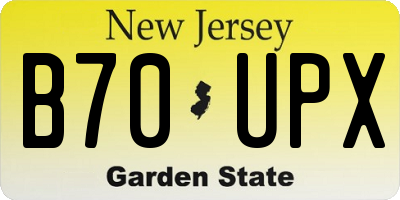 NJ license plate B70UPX