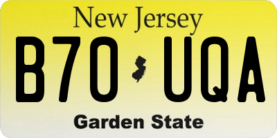 NJ license plate B70UQA