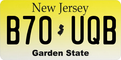 NJ license plate B70UQB