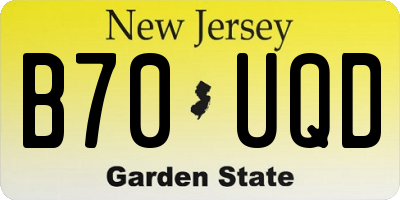 NJ license plate B70UQD