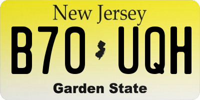 NJ license plate B70UQH