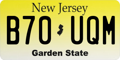 NJ license plate B70UQM