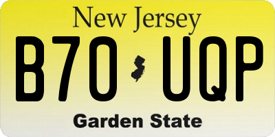 NJ license plate B70UQP