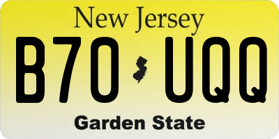 NJ license plate B70UQQ
