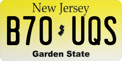 NJ license plate B70UQS