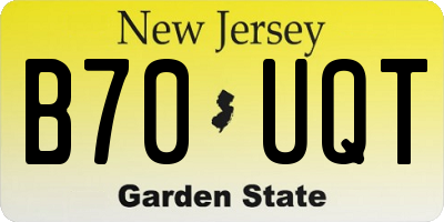 NJ license plate B70UQT