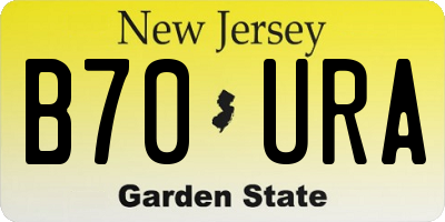 NJ license plate B70URA