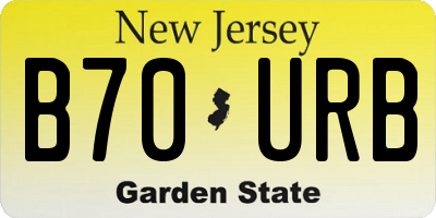 NJ license plate B70URB