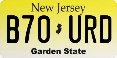 NJ license plate B70URD