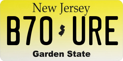NJ license plate B70URE
