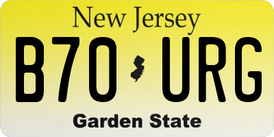 NJ license plate B70URG
